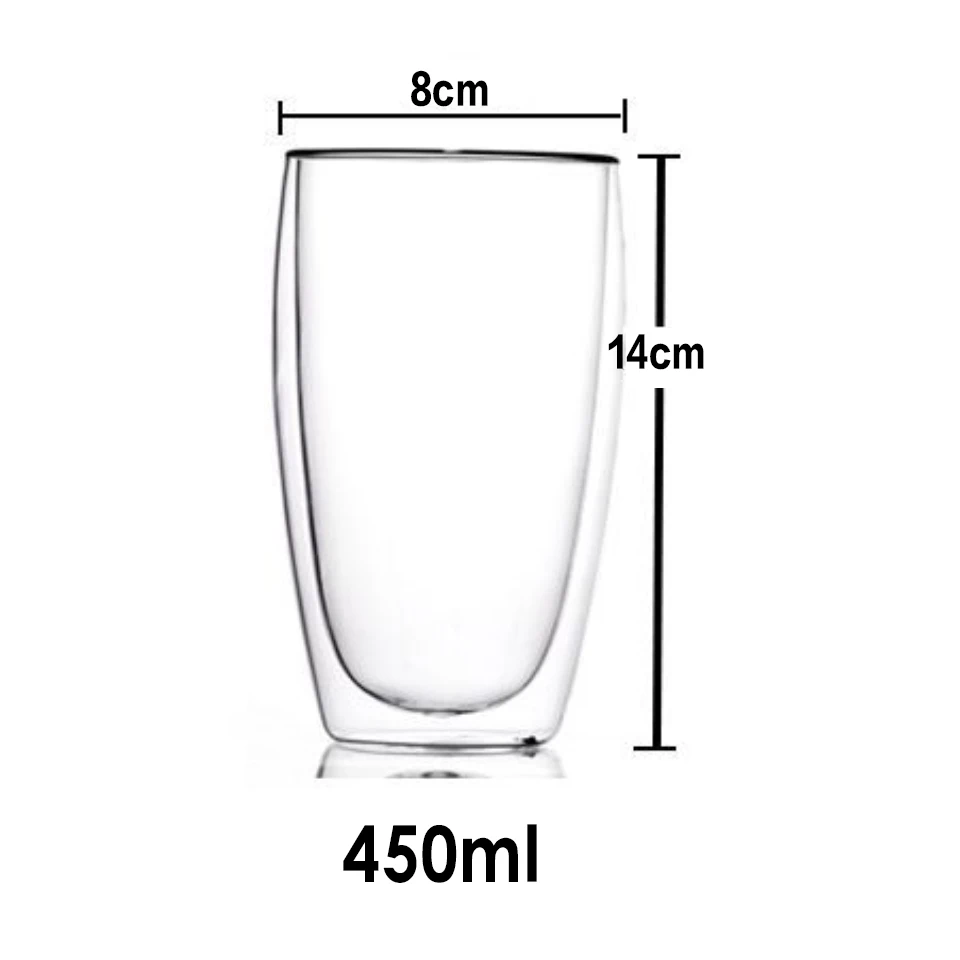 450ML No Mat CB273 Термостойкие стеклянные кофейные/чайные чашки и кружки с двойными стенками, дорожные двойные кофейные кружки с ручкой, чашки для напитков, рюмки es - Цвет: 450ML No Mat CB273
