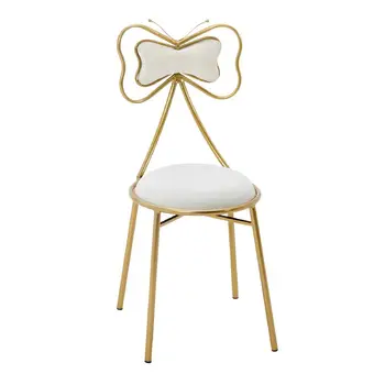 

Makeup Stool Dressing Table Nordic Bow Net Red Ins Female Home Simple Nail Bedroom Wrought Iron Back Chair