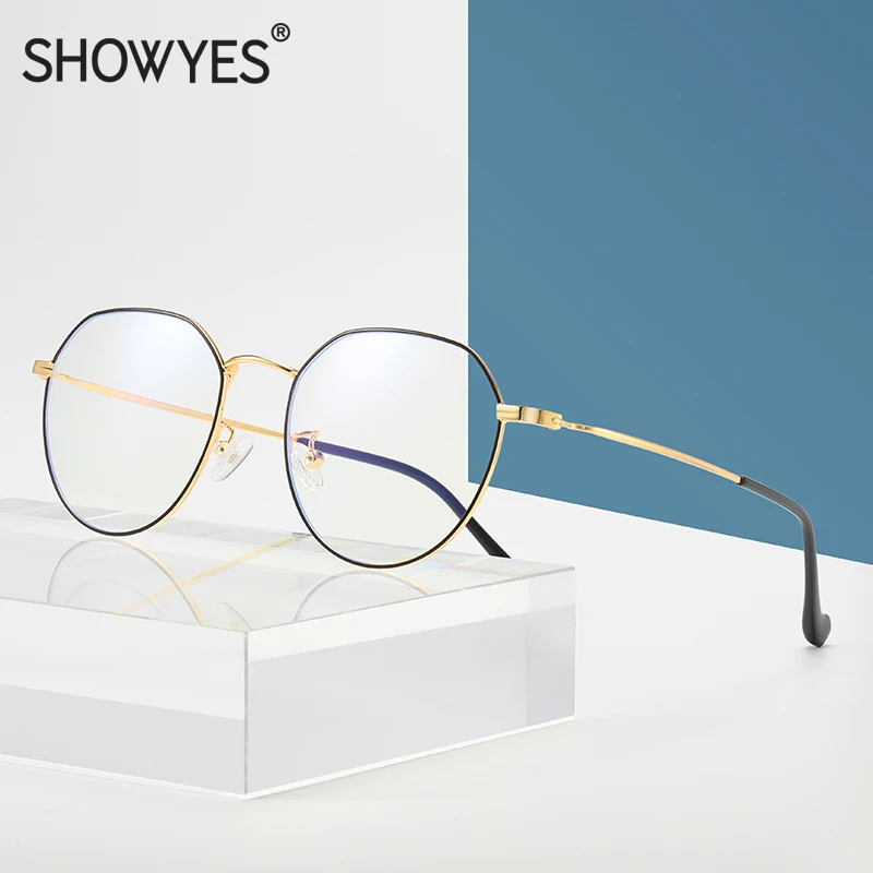 SHOWYES модные очки женские прозрачные линзы антибликовые очки для компьютера мужские игровые компьютерные очки для девушек винтажные 013