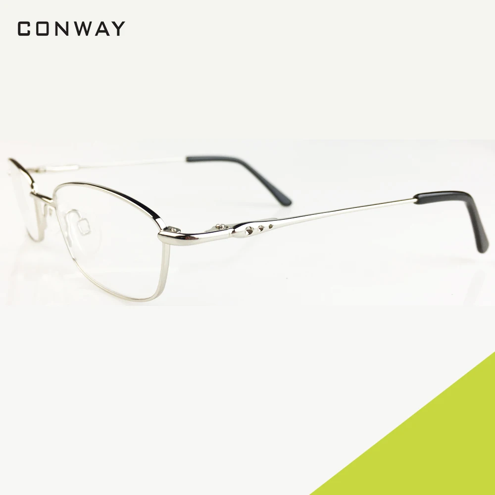Silver Conway, тонкая металлическая оправа, очки для женщин, без рецепта, прямоугольные оптические очки, оправа, прозрачные линзы, модные женские очки - Цвет оправы: Silver