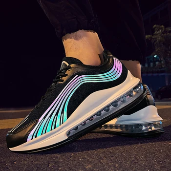 

Mens Running Shoes Sport Outdoor Sneakers Athletic Designer Footwear 2019 New Jogging Breathable Lace-Up Reflective Free Run