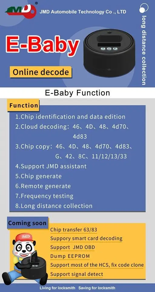 Новое поступление JMD ebaby онлайн декодирование чип копия дистанционного генерации частота тестирование на большие расстояния коллекция поддержка JMD помощник