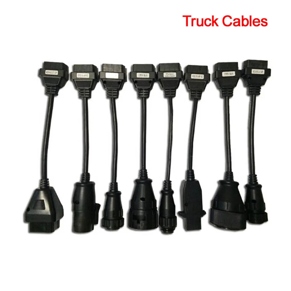 Полный набор 8 автомобильных кабелей для грузовиков WOW TCS CDP Plus mvd Multidiag pro OBD2 автомобильный диагностический инструмент интерфейс сканер - Цвет: Truck Cables