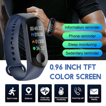 

New design M3 Waterproof Smart Wristband & smartwatch with Fitness Oxygen Sport Heart Rate Monitor Colorful Screen Smartband