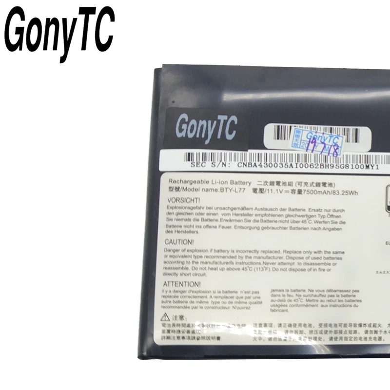 GONYTC BTY L77 ноутбук Батарея для MSI GT72 2QD GT72S 6QF GT80 2QE GT80S WT72 MS 1781 1783 2PE 022CN 1019XCN