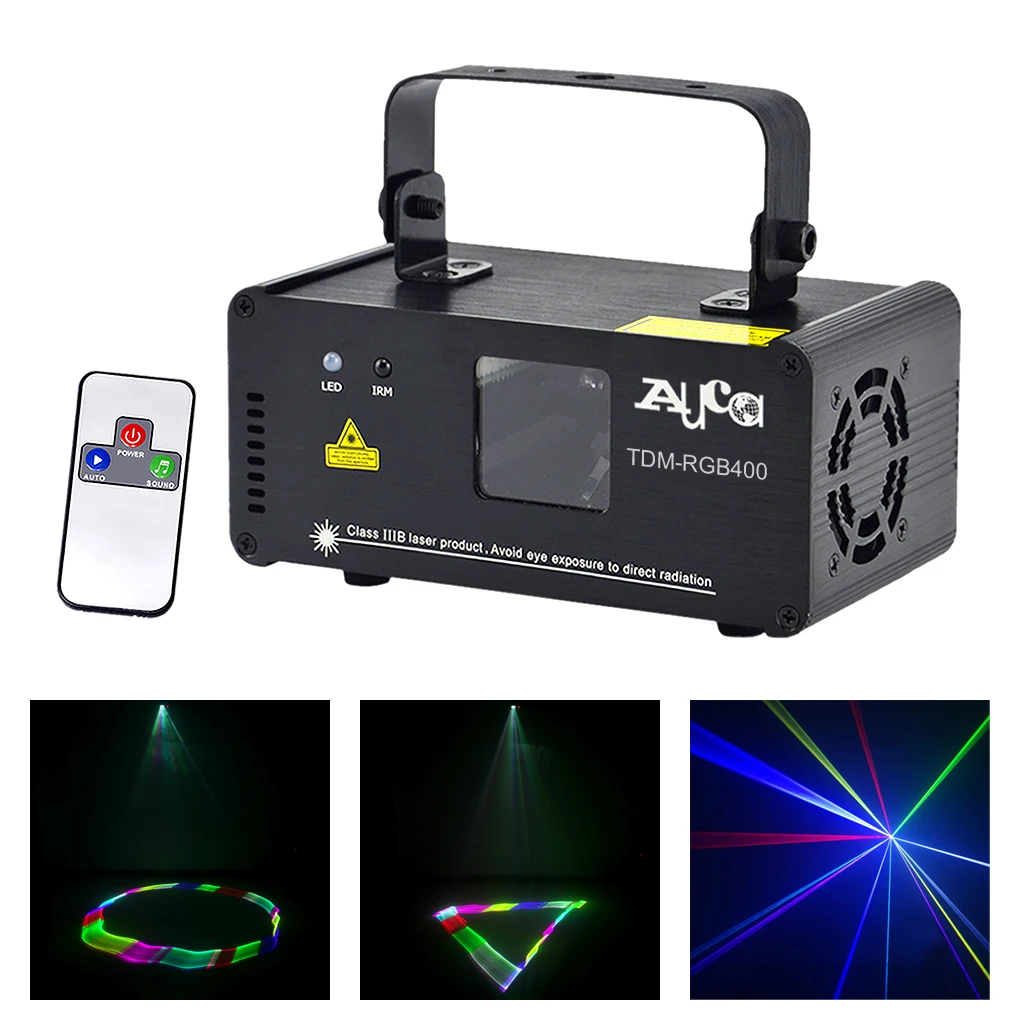 

DMX Sound 3D Effect Laser Music Scaner 400mW RGB Beam Projector Stage Light Stage Disco Dance DJ Club Scan Proyector Lighting US