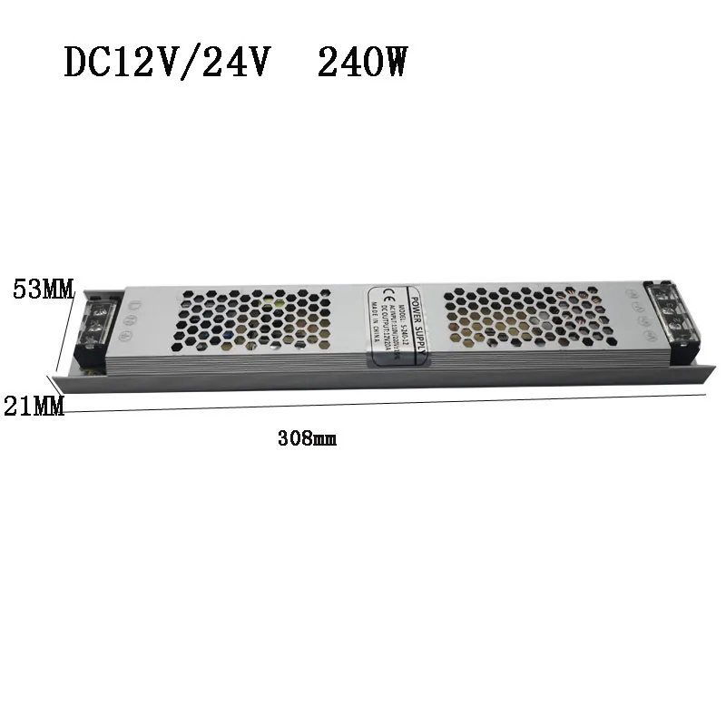 Ультра тонкий светодиодный освещение Питание DC 12V 24V трансформаторы систем