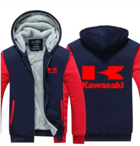 Kawasaki крест куртка для сельской местности Повседневная куртка с шерстяной подкладкой куртка для мотогонок с капюшоном 5 цветов зима 116