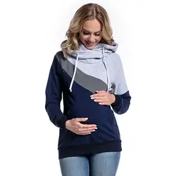 AliExpress EBay Amazon хит продаж Европа и Америка новый стиль три цветное соединение с капюшоном для беременных женщин Одежда для кормления
