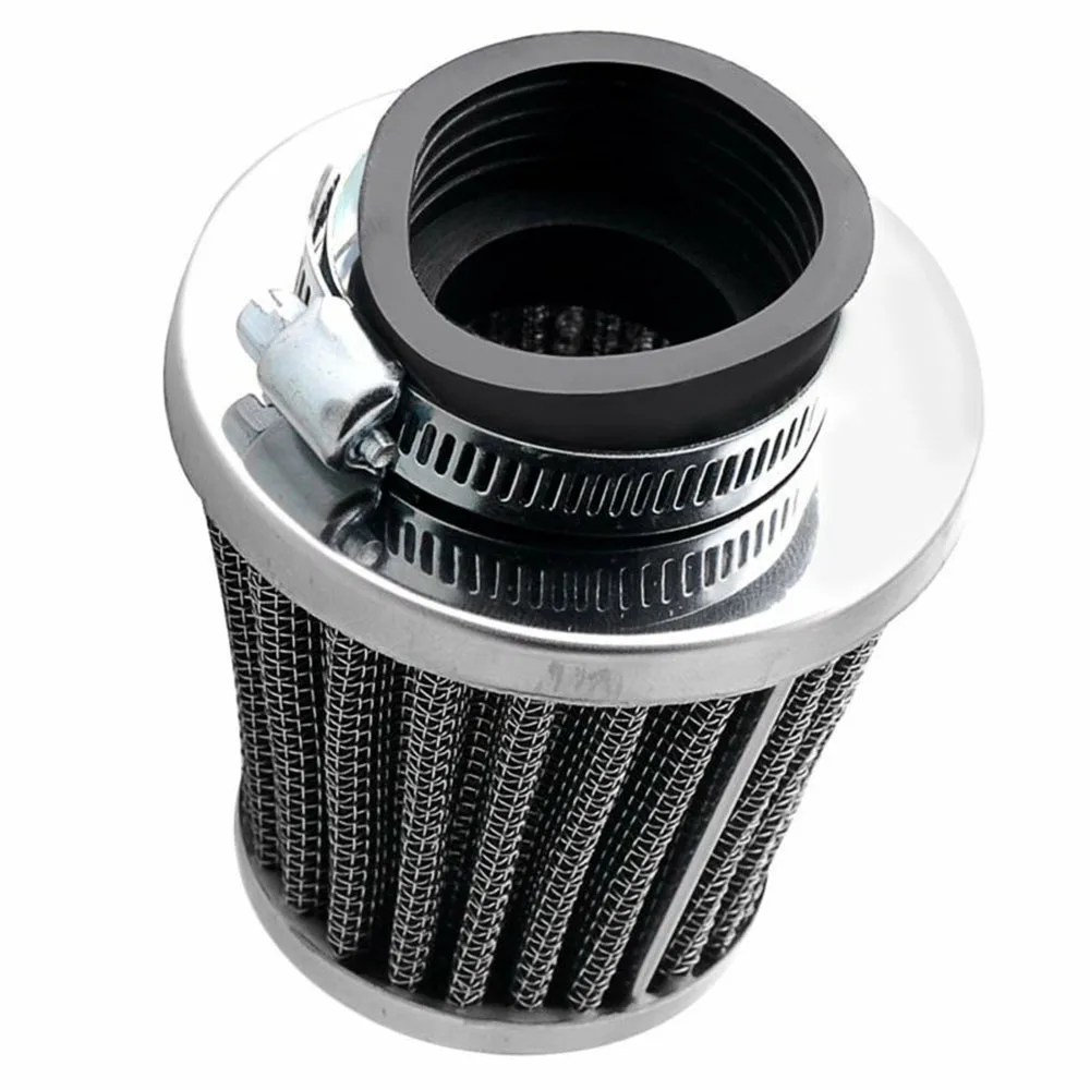 

1 Pair Tapered Chrome Pod Air Intake Filter Clean Hose Clamp Kit For Motors 54mm