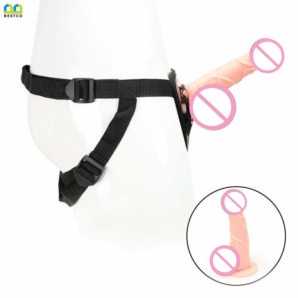 Bestco Wearable Leather pants Dildo Realistic Penis Strap on No Vibrator Anal Vaginal For Lesbian 18+Women Erotic Adult sex photo
