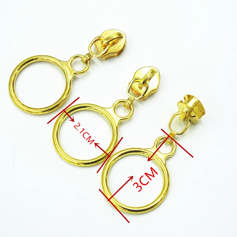 5# Nylon Circle Zipper Puller Clothing Accessories 20pcs