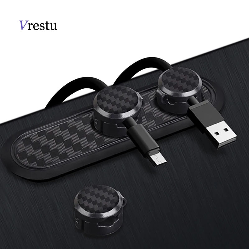 

Magnetic Wire Protector Cable Organizer Home Tidy USB Data Cable Holder Desktop Silicone Clips Wired Earphone Line Winder Holder