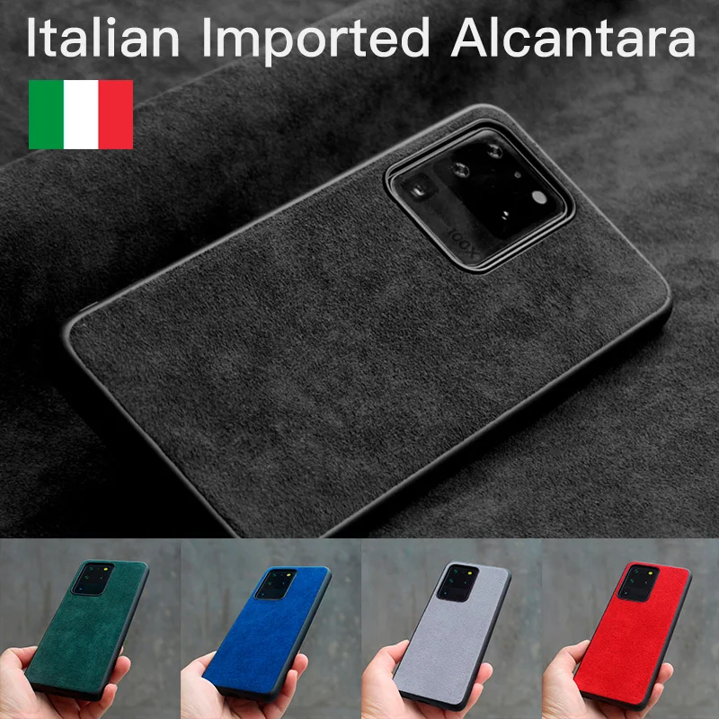 

YMW Italian Alcantara Case for Samsung Galaxy S20 Ultra S10 9 8 20+ Note20 10 Plus 5G Luxury Artificial Leather Phone Cases