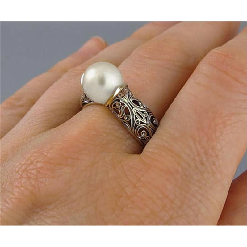 Fashion Ring Pearl Wedding Ring Women Accessories Party