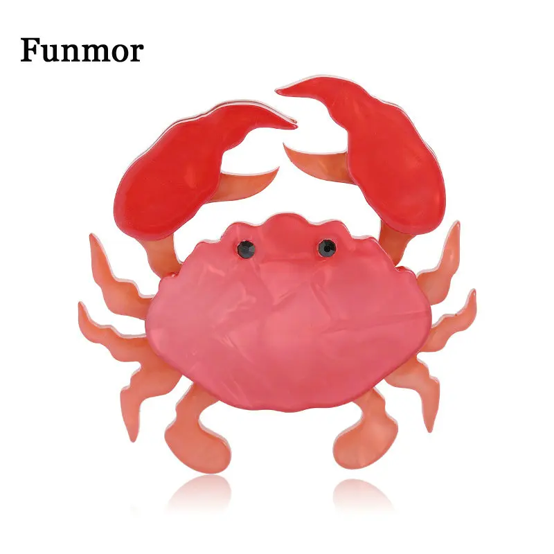 

Funmor Мужская/женская брошь в форме краба, акриловая брошь, аксессуар для украшения дома