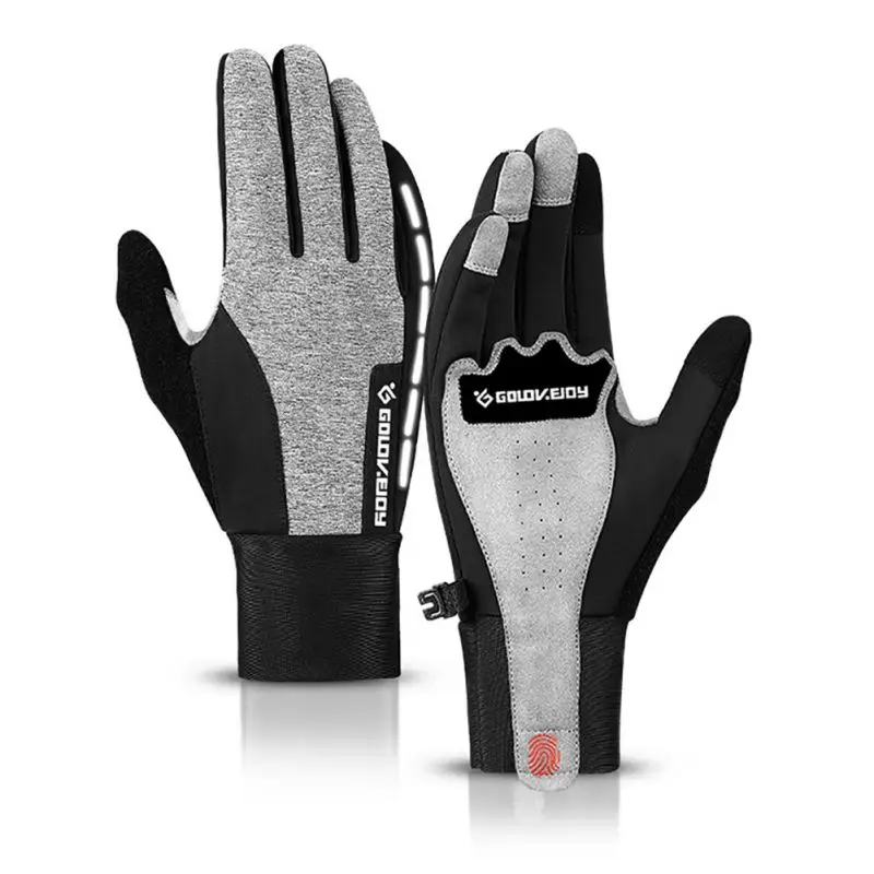 Black Men Women Motorcycle Gloves Touch Screen Ski Riding Glove Winter Warm Full Finger For Outdoor Sports Waterproof windproof Gloves - Цвет: Black