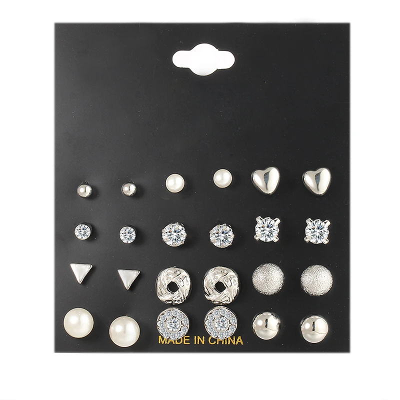 Новые женские акриловые геометрические серьги для женщин богемные серьги Набор DIY большие серьги в виде жемчужной капли модные ювелирные изделия - Окраска металла: Earrings Set 11