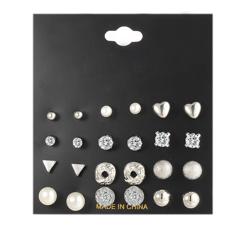 Earrings Set 11 Новые женские акриловые геометрические серьги для женщин богемные серьги Набор DIY большие серьги в виде жемчужной капли модные ювелирные изделия - Окраска металла: Earrings Set 11
