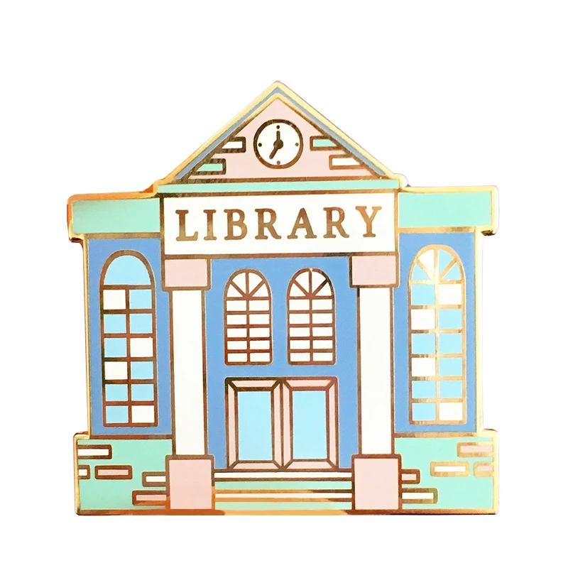 Book enamel pin badge reader gift