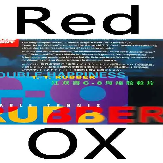 DHS C8 C 8 C-8 длинный Pips-Out Настольный теннис PingPong Topsheet OX Резина без губки - Цвет: red