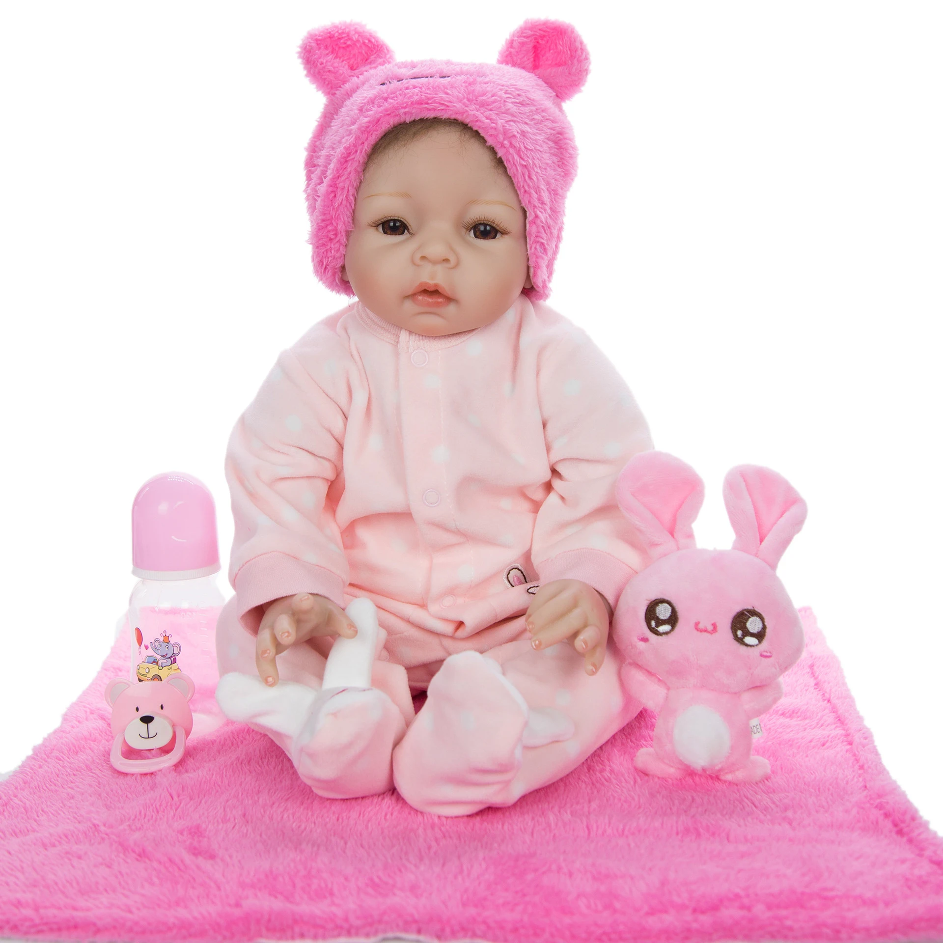 

KEIUMI Reborn dolls 22inch 55cm soft silicone reborn baby doll pink star clothing set children gift bebes reborn bonecas