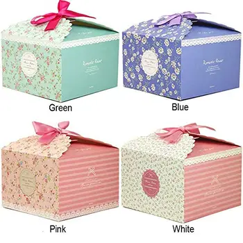 

Chilly Gift Boxes, Set of 10 Decorative Treats Boxes, Cake, Cookies, Candy and Handmade Gift Boxes for Christmas .Flower Pattern
