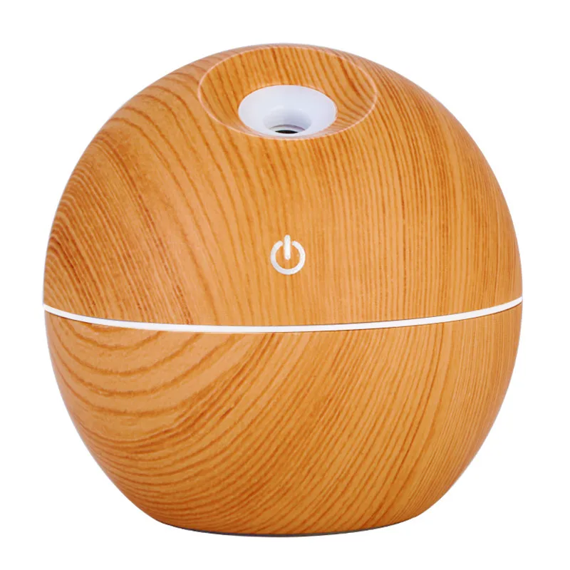 ELOOLE 130ML Ultrasonic Air Humidifier Wood Grain USB Aromatherapy Oil Essential Diffuser With LED Lamp Cool Mist Maker