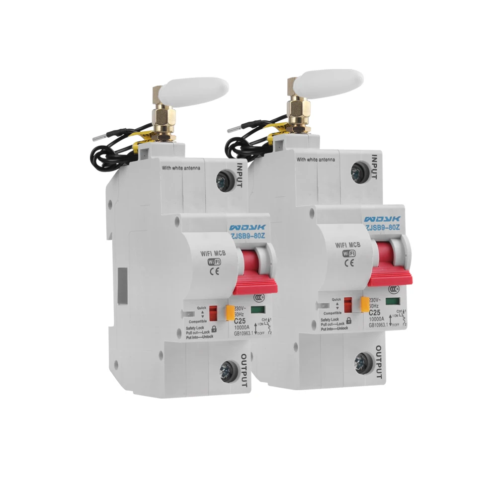 

2PCS 1P WiFi Smart Switch Circuit breaker overload short circuit protection Support Amazon Alexa google home for Smart home