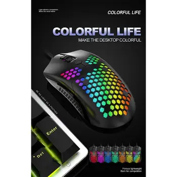 

M5 Hollow-out Honeycomb Shell Gaming Mouse Colorful RGB Backlit Light Wired Mice with 7 Buttons for Game Lovers Accessories Hot