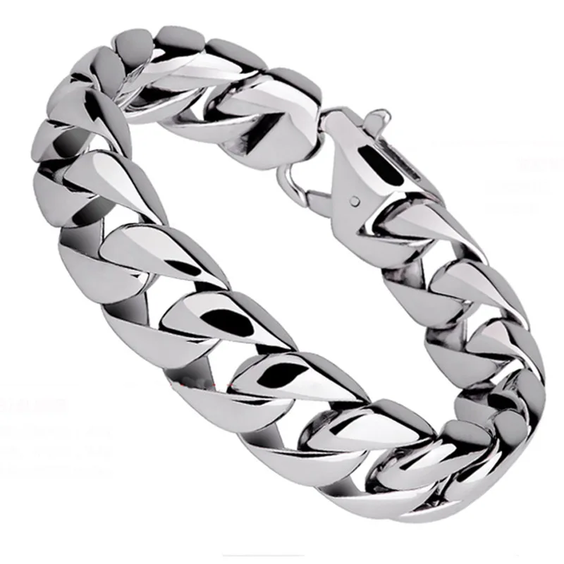 Мужской браслет-цепочка из нержавеющей стали 316L, 15 мм, ширина, модные мужские браслеты, ювелирные изделия