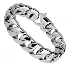 Мужской браслет-цепочка из нержавеющей стали 316L, 15 мм, ширина, модные мужские браслеты, ювелирные изделия