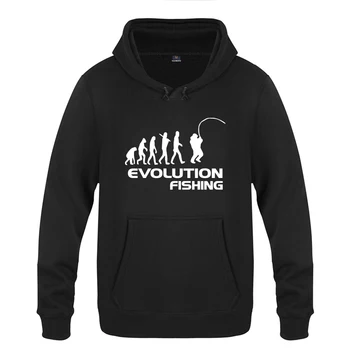 

Evolution Of Fishing Novelty Funny Hoodies Men Winter Fshion Men's Pullover Fleece Hooded Sweatshirts