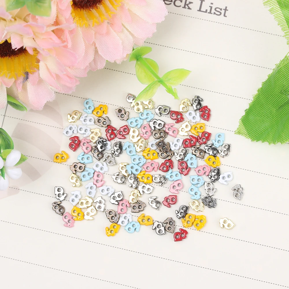 20/40Pcs Mini Cute Rabbit Buttons Buckles DIY Doll Clothes Tiny Metal Buckle Clothing Decoration Button Doll Sewing Accessories