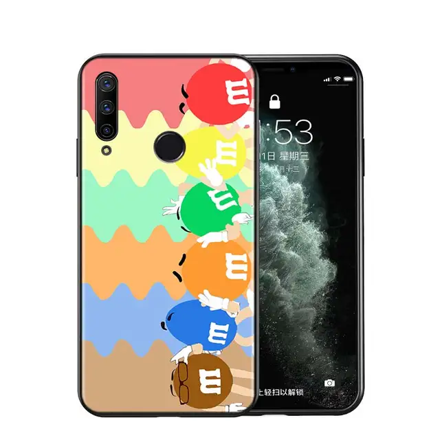Silicone Cover Cute M&M‘s Chocolate For Huawei Honor 9 9X 9N 8S 8C 8X 8A V9 8 7S 7A 7C Pro lite Prime Play 3E Phone Case Style 09
