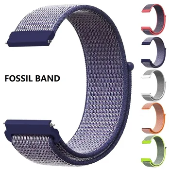 

for Fossil Q Venture Gen3 Gen 4 Fossil Women Smartwatch 18mm Quick Release Nylon Loop Watch Band Strap for Ticwatch C2 RoseGold,