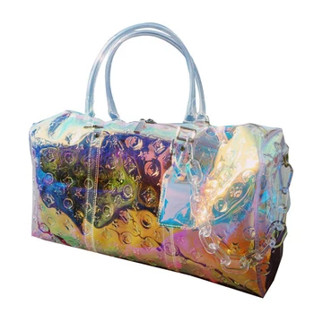 

Luxury Handbags Women's Rainbow Bag Laser Gril Party Tote Shine Crossbody PVC Holographic Luggage Transparent Hologram Suitcases