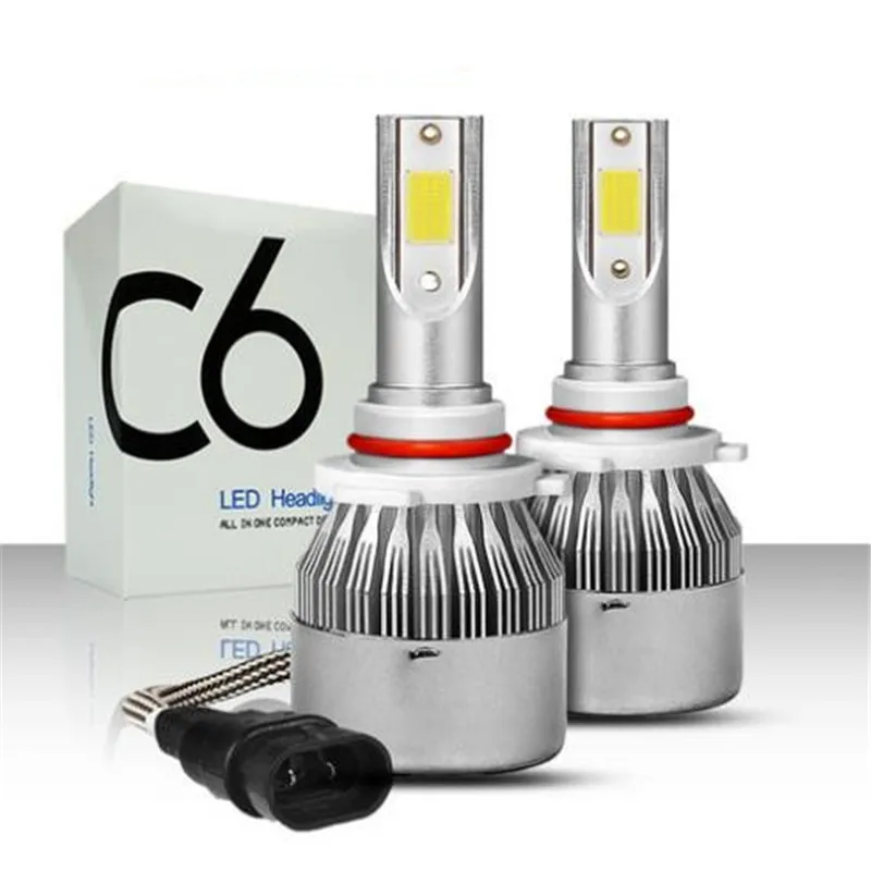 

2Pcs H7 LED Headlight H11 H4 Hi/Lo H1/H3/H8/HB1/HB3/HB4/HB5/H13/H16/H27 9005 Car LED Lamp Bulb 3000K 4300K 6000K 8000K C6 COB