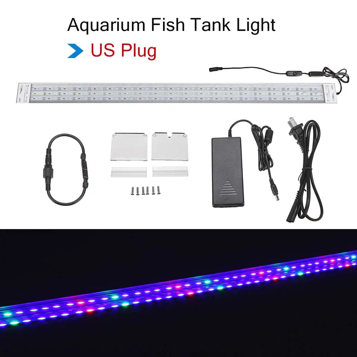 55 Вт 90 см аквариумный светодиодный фонарь полный спектр яркий затемнения тихий фильтр-водопад для аквариума свет