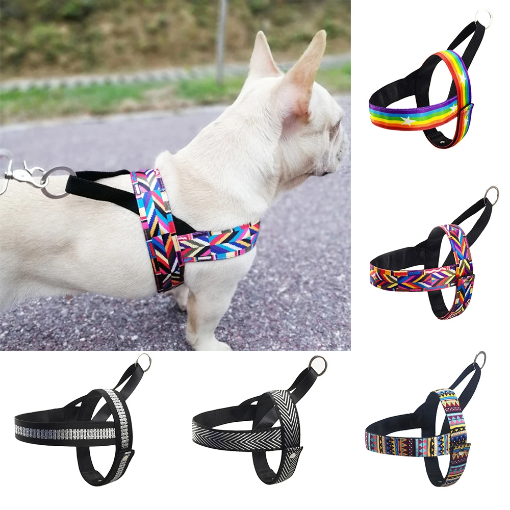 

Dog Harness Adjustment Colorful No-Pull Chest Strap Vest For Small Medium Dogs Puppy Outdoor Training Walking Vest Harness Set