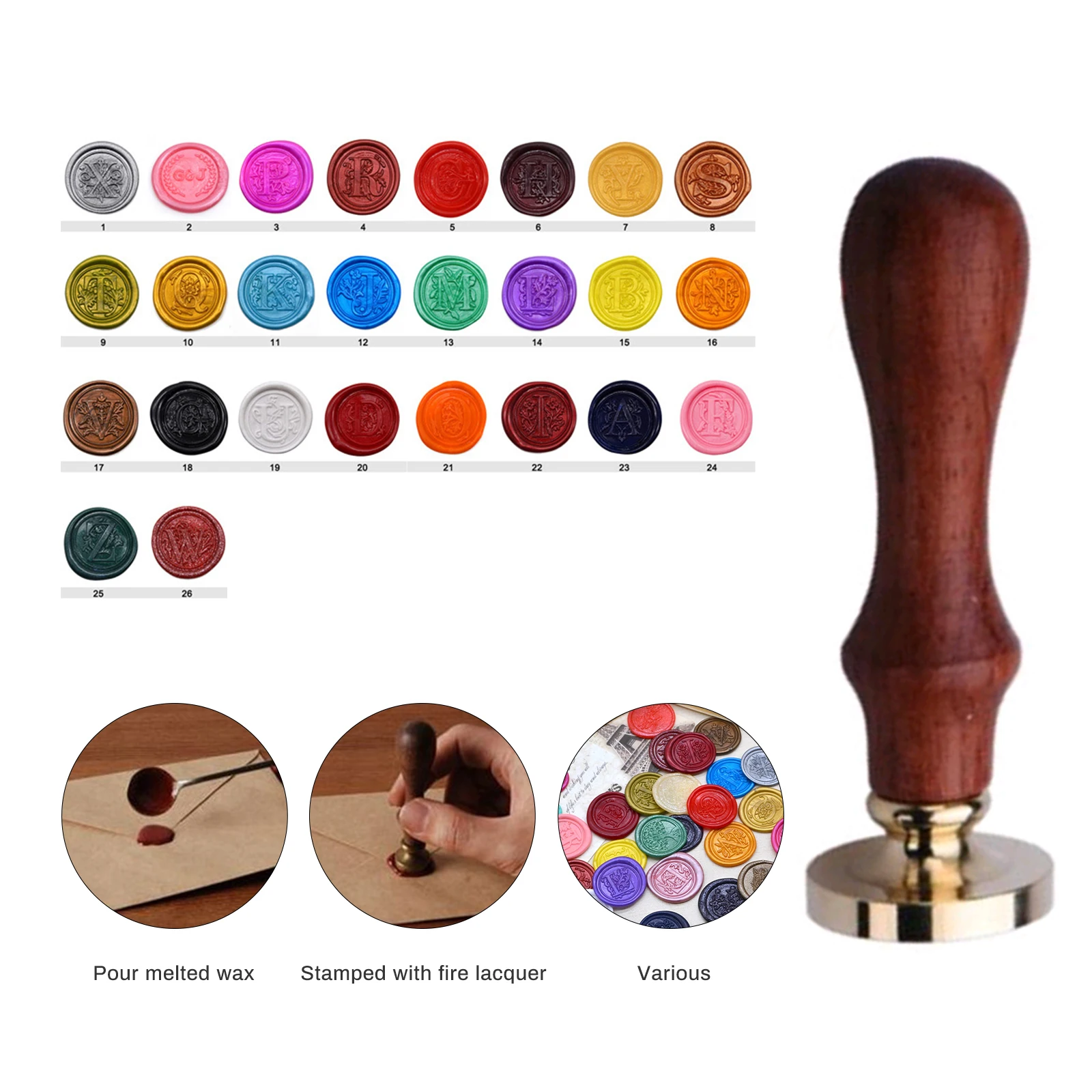 Wholesale European Retro Colorful Sealing Wax Kit With Wooden