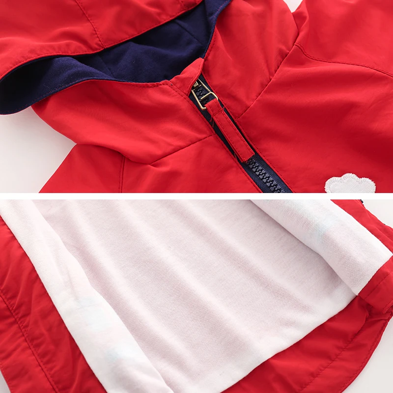 Children'S Jacket Hoodies Boys Windproof Long Sleeve Cartoon Train Red Windbreaker Kids Girls Outerwear Kids Wings Coats 4 Years