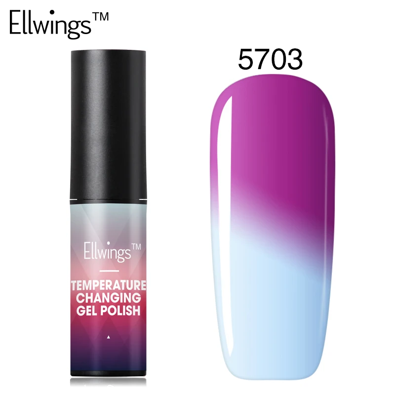 Ellwings, меняющий цвет, Гель-лак для ногтей, 6 мл, замачиваемый, УФ, Термальный лак для ногтей, лак для ногтей, Полупостоянный дизайн - Цвет: 5703