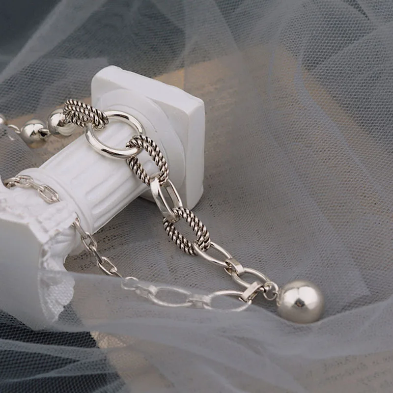 Mewanry 925 Sterling Silver Necklace New Fashion Vintage Party Simple Elegant Round Bead Pendant Couples Jewelry Birthday Gifts - Image 4