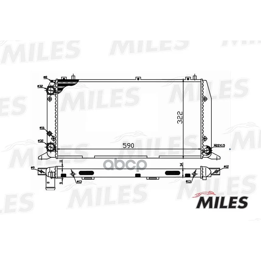 Радиатор Audi A80 1.6-2.0 86-94 Miles Acrm012 Miles арт. ACRM012