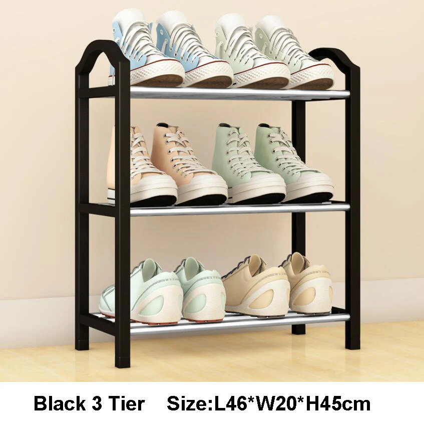 Black 3 tier Полка для хранения обуви обувная полка для хранения вещей держатель обувной стойки Шкаф над дверью мебель для дома - Цвет: Black 3 tier