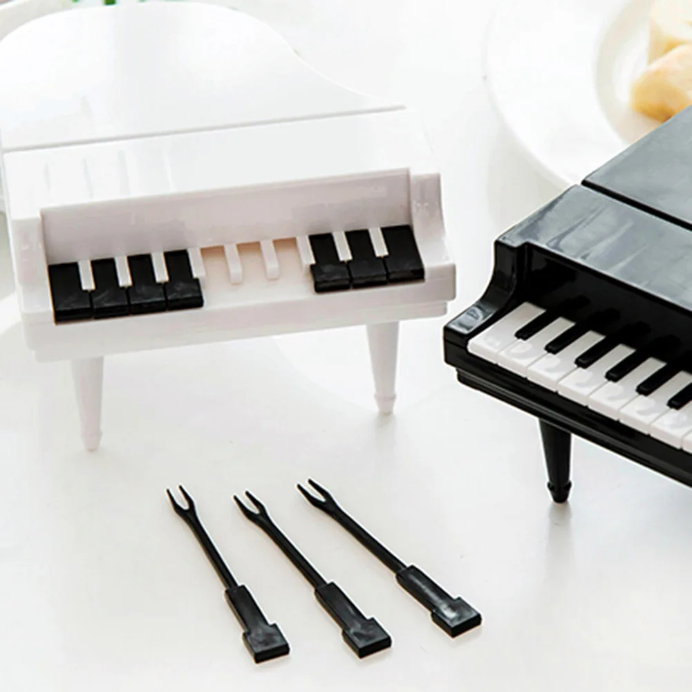 9pcs/set Piano Fruit Fork Creative Piano Keyboard Plastic Fork Kids Dessert Cake Forks Picks Kitchen Bar Tableware Decor