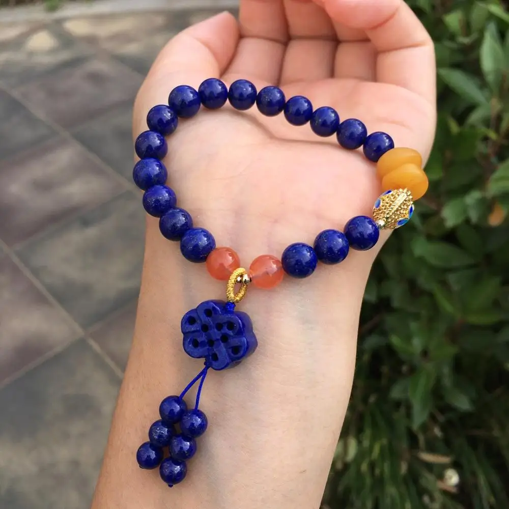 

100% Natural Blue Lapis Lazuli Beads 8mm 22.5grams Lapis Lazuli Bracelet for Female's Fine Fashoin Jewel