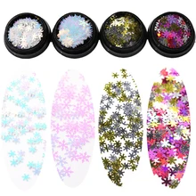 1pcs Christmas Snowflake Sequins Manicure Nail Glitters Mixed Design Nail Art Decorations DIY Charm Nail Accessories Tool TSLM1