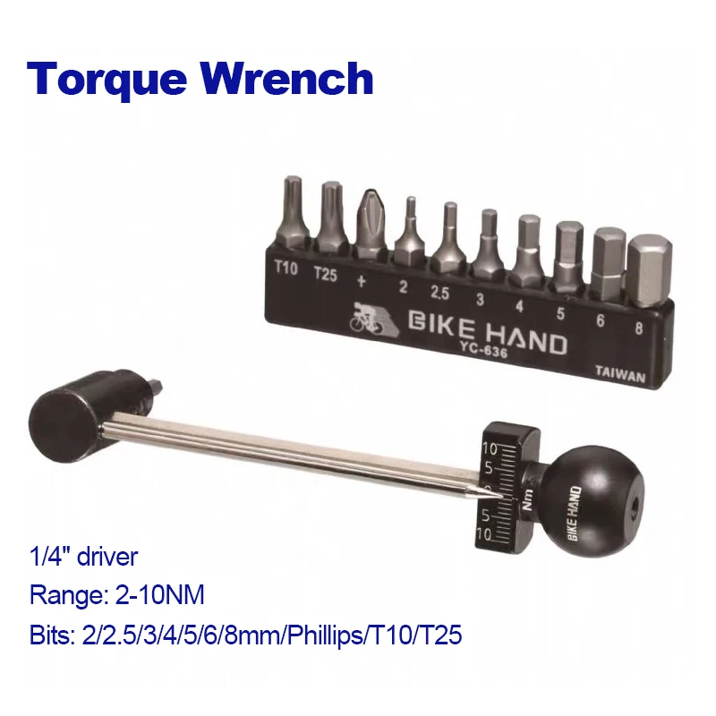 

1/4 Driver Mini Dial Toruque Wrench Pointer Type Repair Hand Tools For Vehicle Bike Bicycle Moutain Biking Bike Hand YC-636